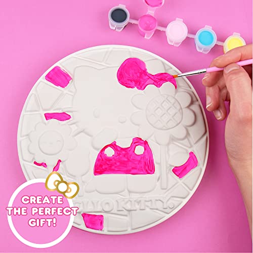 Image of Sanrio Hello Kitty Paint Your Own Stepping Stone, Includes 7 inch 6 Paints & 1 Paintbrush, Cute Gifts for Kids Teens Girls Adults