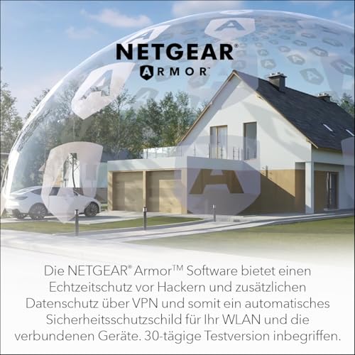 NETGEAR Orbi 870-Serie Tri-Band WiFi 7-Mesh-System (RBE873B) - Router + 2 Satelliten-Repeater, Sicherheitsfunktionen, max. 21 GBit/s, Abdeckung 600 m2, 150 Ger&auml;te, 10-Gig-Internetanschluss, schwarz