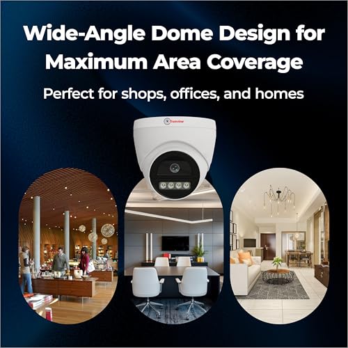 Image of Trueview 2MP Dual Light HD Dome Wired CCTV Camera with Built-in Mic | Works with DVR (TVI /AHD /CVI /CVBS) | All Time Color Vision, 3.6mm Lens, 20M IR, 15M White LED | H.265 Compression (4 HD Dome)