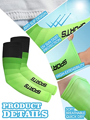 JenPen 6 Pairs Arm Sleeve UV Sun Protection Sleeves Cooling Sports Sleeve Anti Slip Ice Silk Warmers Arm Covers for Men Women3
