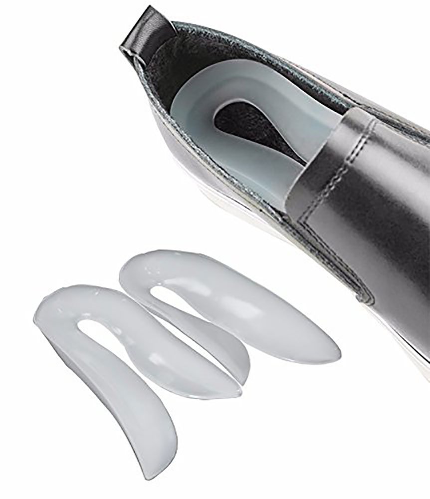 PEDIMEND Inserti di supporto per arco plantare in gel di silice a forma di U (2 paia – 4 pezzi) – morbido supporto plantare plantare – supporto ortopedico per arco plantare – allevia il dolore per