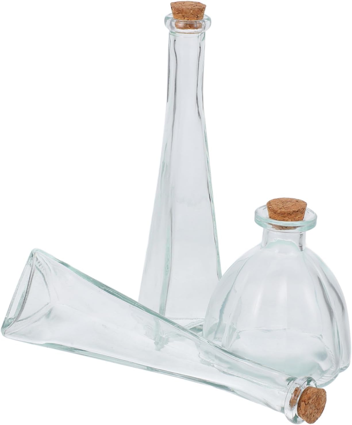 PRETYZOOM 3Pcs Decorative Glass Sand Ceremony Kit Honeymoon Keepsake Jars with Corks for Wedding Unity Rituals Bridal Shower Engagement Sand Containers for Cherished