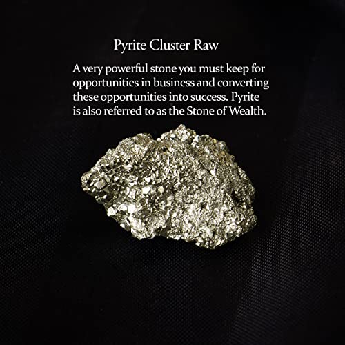 Image of Large Natural Golden Pyrite Cluster 400-450 gm | Raw Pyrite Crystal for Wealth, Abundance, Success & Positive Energy | Healing Stone for Feng Shui, Vastu, Manifestation & Home Decor