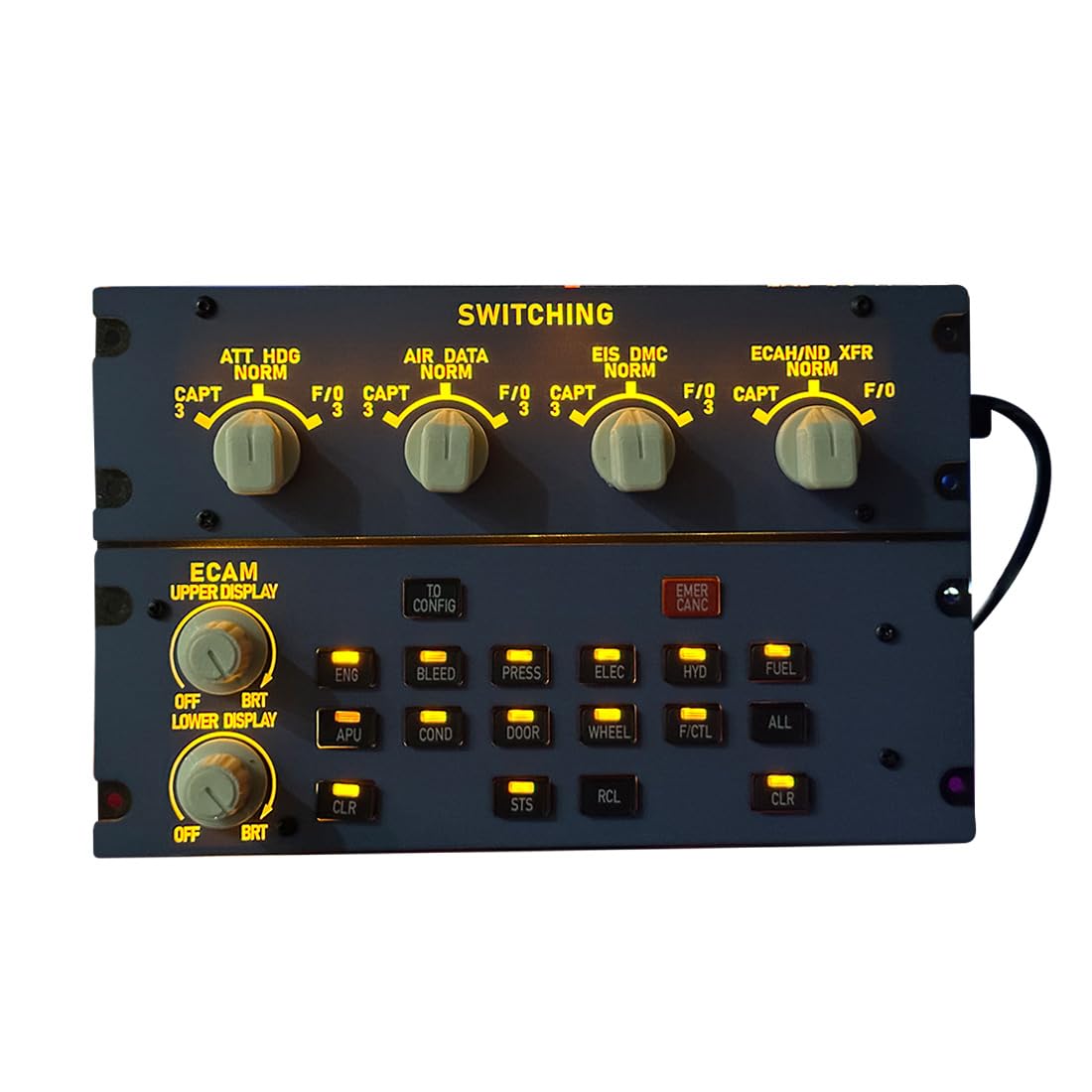 Flight Simulator Controller, A32X ECAM Home Cockpit Panel for MSFS 2020/2024, FE-NIX, FB-W on Windows, Plug-and-Play Display Unit