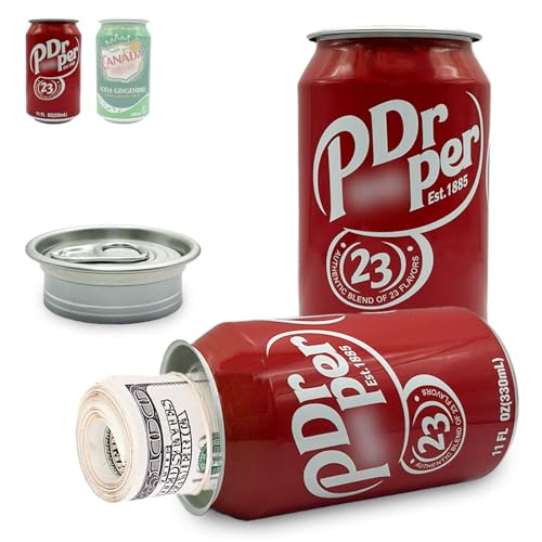 Soda Pop Can Diversion Safe Hidden Safe Stash with Realistic Design for Secure Storage Secret Hidden Storage for Cash Jewelry Keys & Small Valuables Perfect for Home Office and Car - Pepper