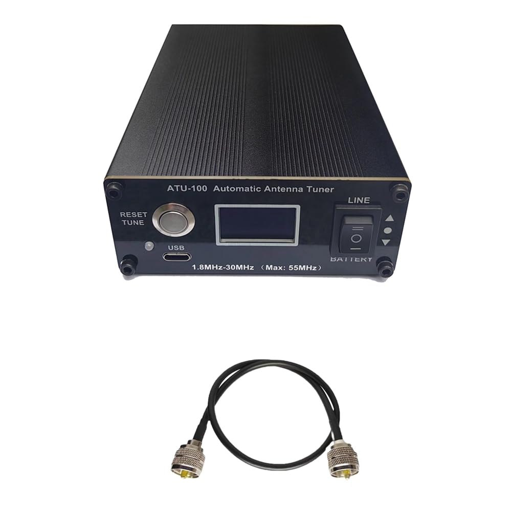 ATU-100 Accordatore D'Antenna 1.8-30MHz 100W Accordatore D'Antenna Automatico Accordatore D'Antenna per Onde Corte Batteria Ricaricabile per Radioamatori