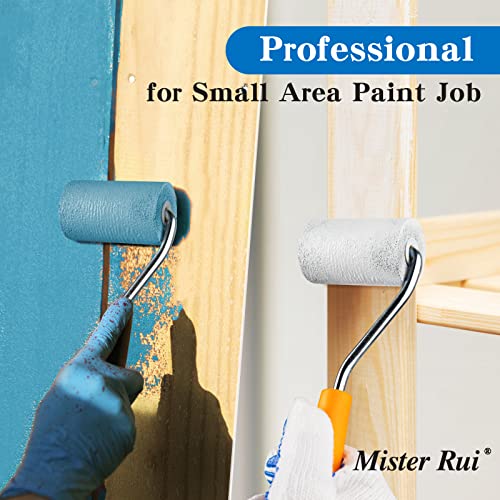 Mister Rui Foam Paint Roller, 2 Inch Mini Paint Roller Kit 9 Pack, Small Paint Roller with Tray and Liner, Small Paint Rollers 2 Inch, Mini Rollers for Painting Furniture, Stenciling, Art Crafts - Image 3