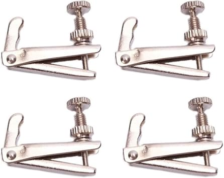 1 Set 4 Full-size 3/4-4/4 Violin String Adjuster Fine Tuners Silver