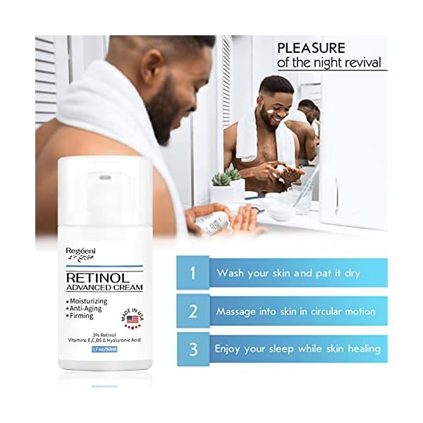 Moisturizing Anti Aging Facial Cream Made in USA – Retinol Cream for Face serves as Face Moisturizer, Anti Aging Eye Cream, Neck Firming Cream, Hand Anti Wrinkle Cream, Night cream for Women & Men