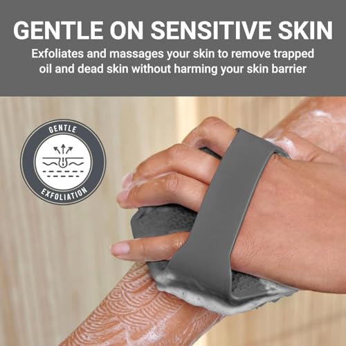 Image of KIMEE Premium Silicone Body Scrubber - 2-in-1 Exfoliating Bath Brush for Deep Cleaning & Skin Massage - Hygienic, Long-Lasting & Easy-to-Hold Shower Brush for Men, Women & Kids (Pack of 1)