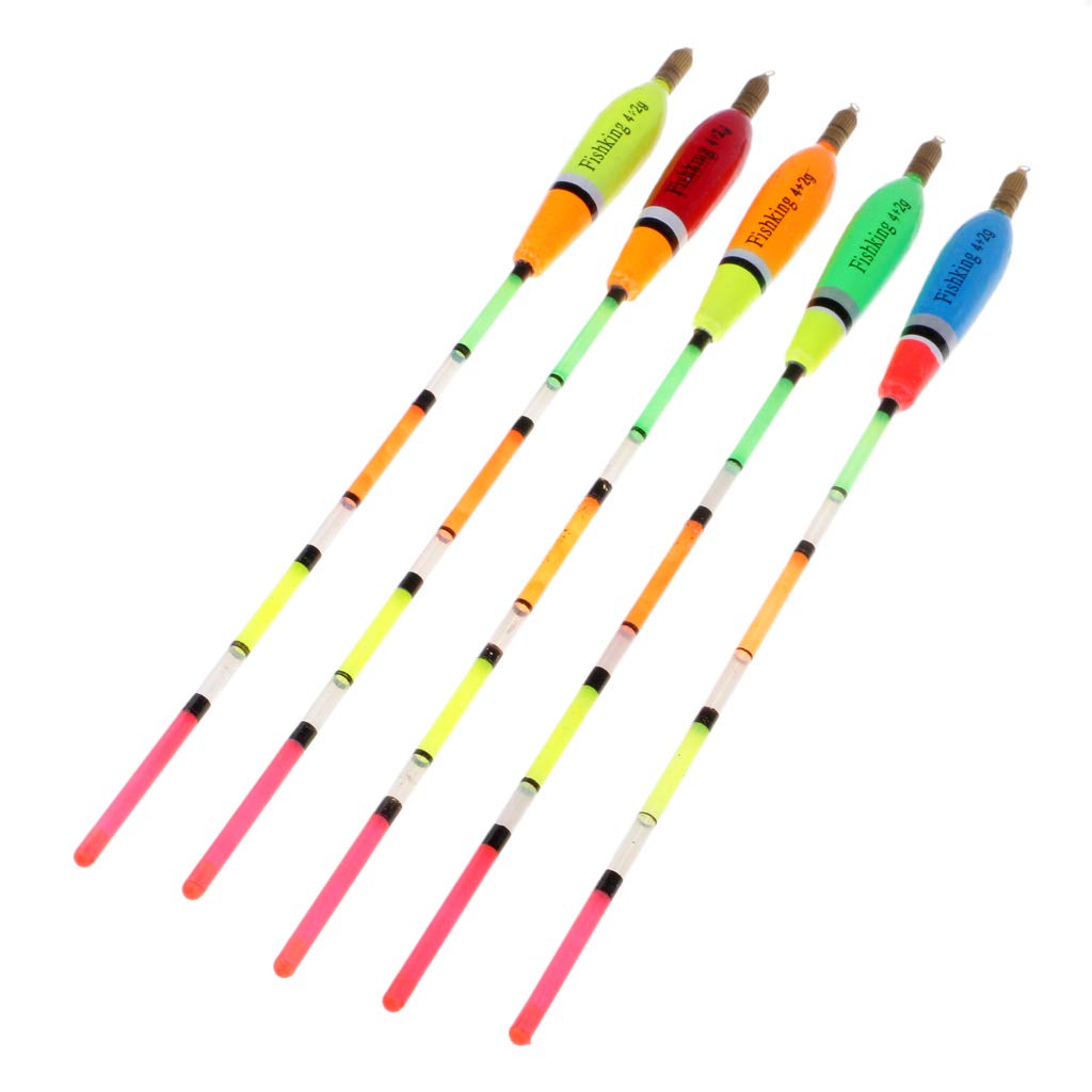 Lot de 10 flotteurs de pêche - Bouée de pêche - Crochet de pêche