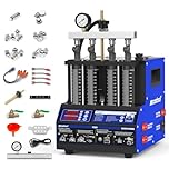 MR CARTOOL V308 Fuel Injector Cleaner Machine 4-Cylinder, Injector Tester Machine Heated Ultrasonic Fuel System Injection Cleaning Kit for Gasoline Car Motorcycle