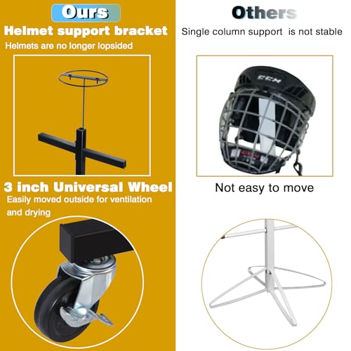 Hockey Gear Drying Rack Ice Hockey Stick Holder Field Hockey Equipment Dryer Large Hockey Display Storage Rack Sports Metal Tree Stand for Football Lacrosse -Patent Protected - Image 5