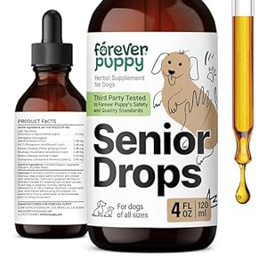 Forever Puppy Senior Dog Drops – Immune, Thyroid & Cognitive Support for Elderly Dogs of All Breeds & Sizes – Antioxidant Support for Older Pets – Vitamins and Supplements for Senior Wellness – 4 oz