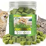 Cat Grass Treats for Indoor Cats - High Fiber Chicken Breast Bites for Hairball Control and Dental Health - Natural Digestion Support Cat Treats and Kitten Training Rewards