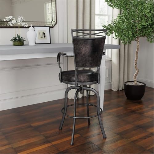 Hillsdale-Bridgetown-Metal-Bar-Height-Swivel-Stool-Pewter Hillsdale Bridgetown Metal Bar Height Swivel Stool Pewter