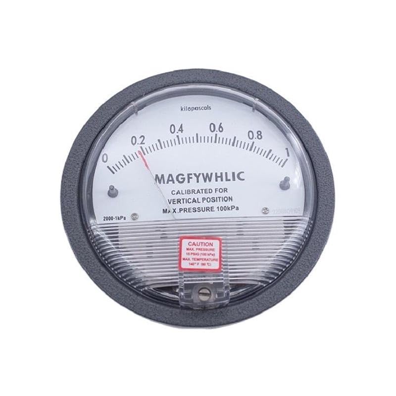 Micro Differential Pressure Gauge/Precision Pressure Gauge/Differential Pressure Gauge Round Pointer 0-60pa High Precision - (Color: 0-2KPA)