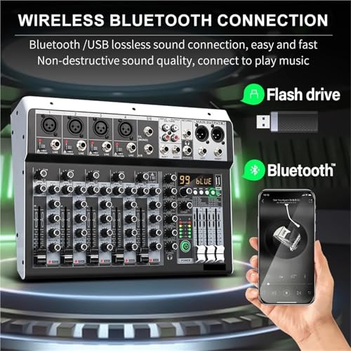 Mezclador de 6 canales con conectividad Bluetooth y efectos DSP ajustables para DJ 5