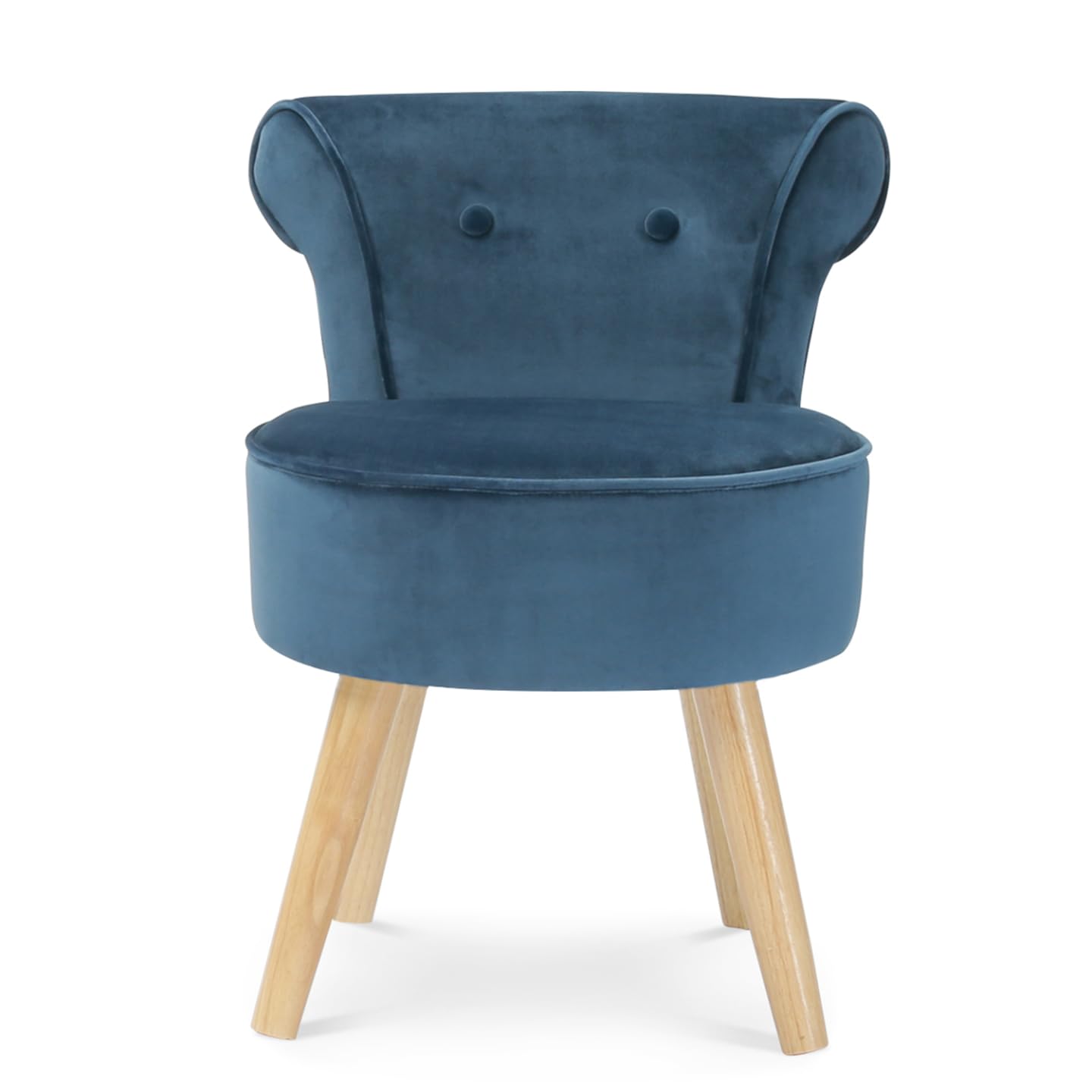 IDMarket - Fauteuil Crapaud en Velours Bleu