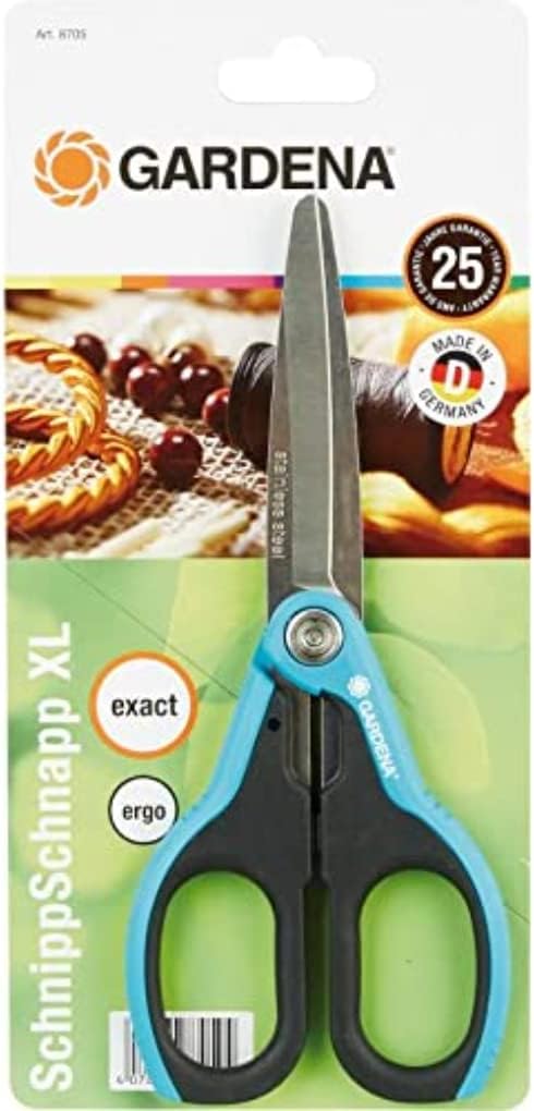 GARDENA SnipSnip X-Large: Convenient all-purpose scissors of rust-free stainless steel, for hobby or household, ideal for especially long, precise cuts, dishwasher safe (8705-20)