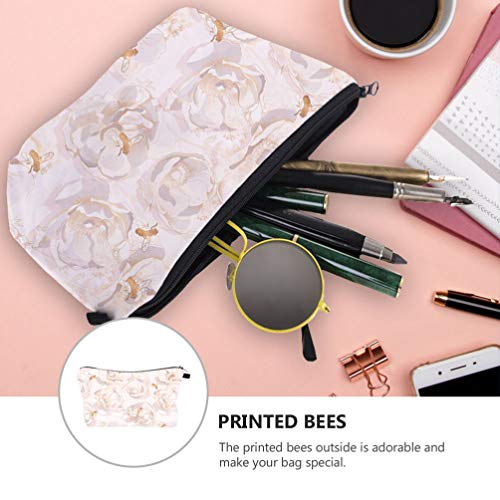 Minkissy Bolsa de Maquiagem Padrão de Abelhas Abelhas Impresso Bolsa de Higiene Pessoal Saco de Higi