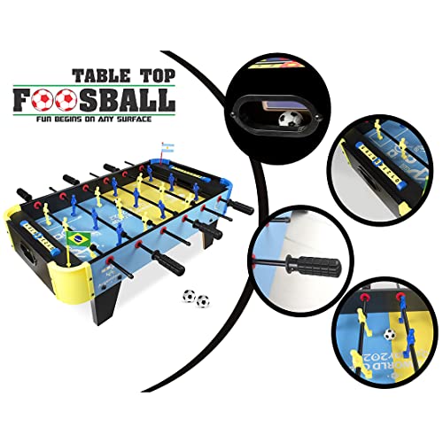 Image of FIFA World Cup 2022 Foosball Big Size Football Table Soccer Game Board for Adults Kids Boys and Girls Indoor Sport (Brazil-Argentina Foosball)