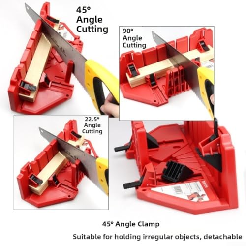 Boîte de scie à onglet angles réglables 0-90° construction ABS robuste - 6