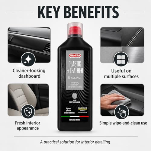 Image of MAFRA Car Plastic & Leather Interior Cleaner (1L) - Dashboard, Seat, Sofa, Vinyl & Rubber | High Performing, Restores Softness, Eliminates Bad Odors, Removes Tough Stains & Dirt
