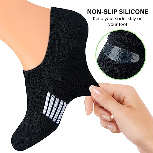 No Show Socks Womens Athletic Cushion Ankle Footies Low Cut 5-6 Pairs3