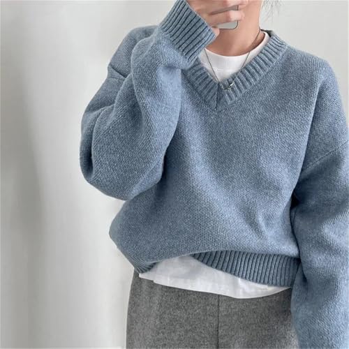 Women's Loose Knitted Pullover Sweater Casual V Neck Long Sleeve Loose Knit Jumpers Tops2