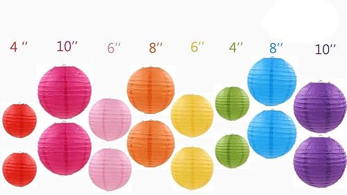 Mini Skater 16 faroles redondos de papel de varios colores para bodas, cumpleaños, novia, festivales, fiestas, decoración colgante para el hogar,