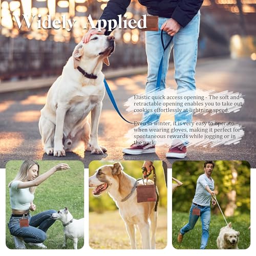 Leckerlibeutel für Hunde mit Automatischem Verschluss Freihändige Hundeleckerlitasche aus Robustem Material, Kleine Futterbeutel für Hundetraining mit Sicherheits-Karabiner