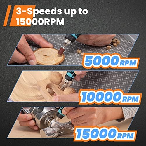 4V Cordless Rotary Tool with 72 Accessories, GoGonova 3 Variable Speeds, Rechargeable Multi Tool, Perfect for Grinding, Polishing, Wood Curving&Engraving, Soft Metal Drilling&Cutting.
