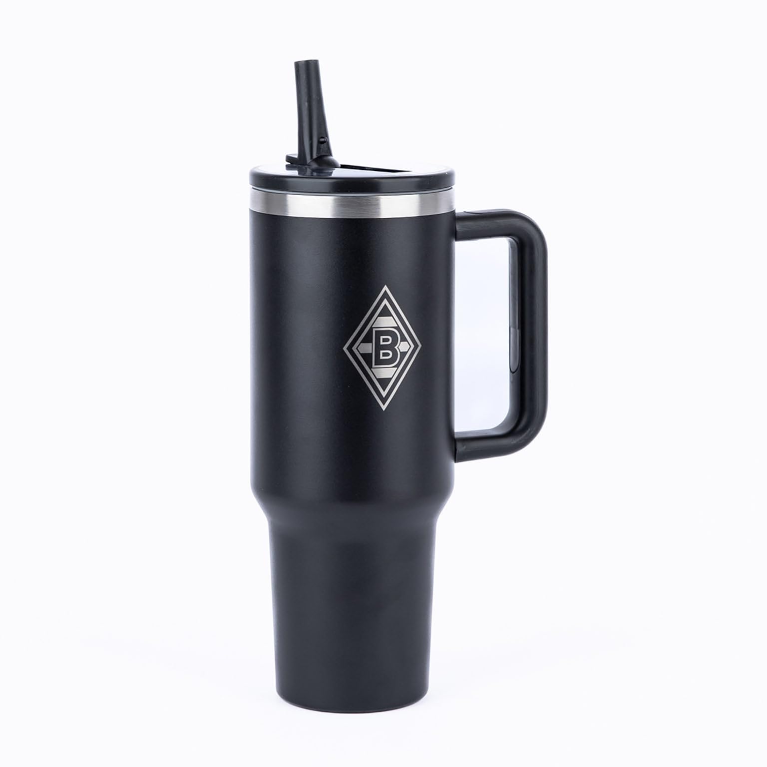 Borussia Mönchengladbach Thermobecher XXL | Offizieller Fanartikel Fohlenshop | 1,2L Edelstahl, klappbarer Strohhalm, spülmaschinengeeignet