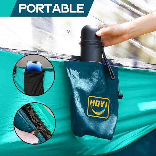 Image of Camping Hammock Mosquito Net,Double & Single Portable Hammocks Hammocks with 2 Tree Straps,Hammock Tent for Travel Camping,Camping Accessories for Indoor Outdoor Hiking Backpacking Backyard Beach