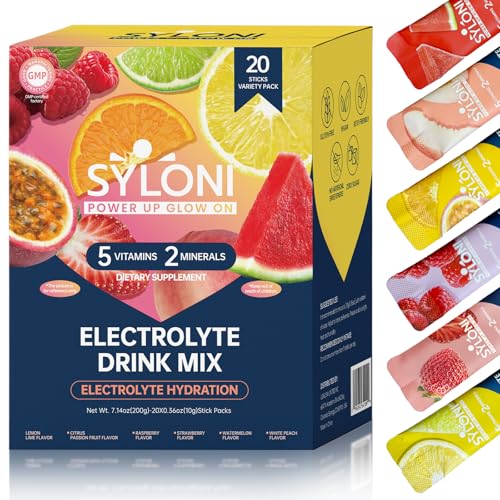 Image of Electrolytes Powder Packets, Trial Variety Pack(20 Sticks), Sugar Free Hydration Packets Electrolyte Drink Mix with 7 Vitamins and Electrolytes, Keto Friendly, Vegan, Gluten Free