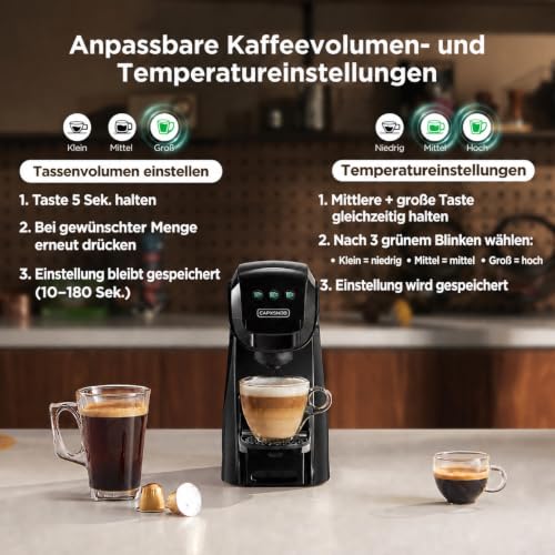 Warriors1 5-in-1 Kapselmaschine für Nespresso Original, Dolce Gusto, Lavazza A Modo Mio, FAP Espresso Point & Kaffeepulver – 20 Bar, 0… – Ansicht 6