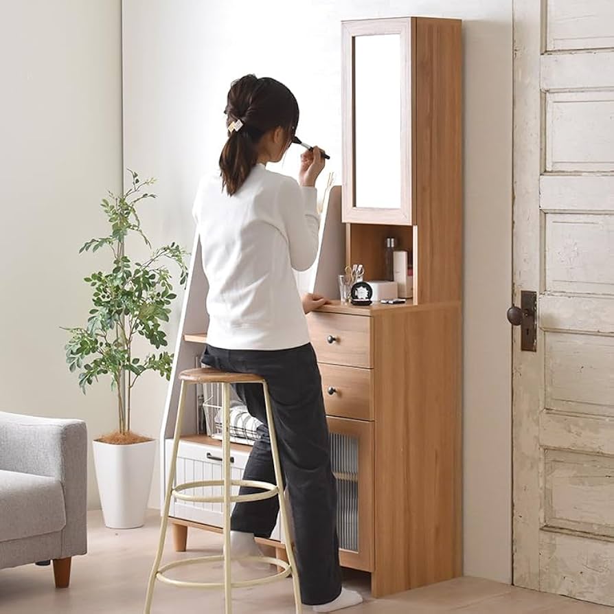 スリム ドレッサー 鏡台 楽天市場】【大型】三面鏡スリムドレッサー（ライト付き