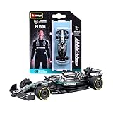 Bburago   F1 Mercedes AMG F1 W16 2025#63 George Russell, Voiture Miniature à l'échelle 1:64, réplique détaillée d'une monoplace de Formule 1, Couleurs Officielles, Blister de Collection, 14+