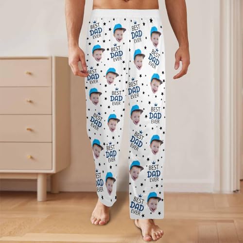 Custom Face Pajama PJ Pants for Dad Grandpa Personalized Photo Printed Trousers Pajama Bottoms Gifts for Father’s Day4