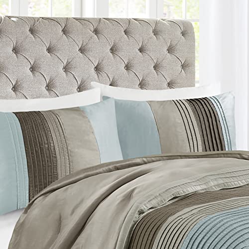 Madison Park MP10-042 Amherst Faux Silk Comforter Set-Casual Contemporary Design All Season Down Alternative Bedding thumb #3