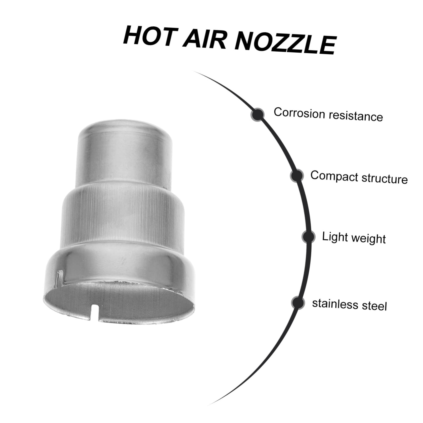 HOMOCONO 4pcs Hot Air Welding Nozzle Kit Silver Stainless Steel Hot Air Tools Nozzle Hot Air Welding Nozzle Hot Air Solder Nozzle