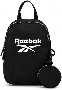Reebok Womens Backpack - Zipper Closure Mini Lightweight Backpack Purse for Women - Everyday Bag & Travel Bag for Women, Reagan Black | Secure Zipper Main Compartment, Adjustable Straps, and a Top Grab Handle for Easy Carrying