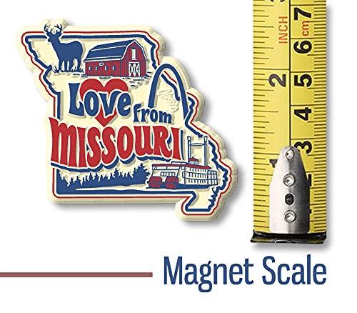 Imán vintage Love from Missouri en goma 3D 2.6" x 2.4" miniatura 5