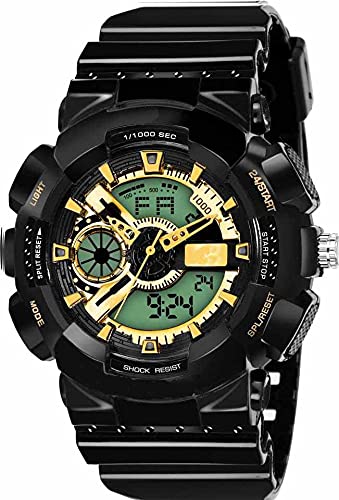 Black and Golden Digital Duel Time Watch (B099ZVK5G3) Amazon Price History, Amazon Price Tracker