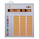 QYQCXGL World Exchange Rate Clock, Led Electronic Nation Timezone Exchange Rate Display Screen with 400MCD Brightness, for Banks, Financial Institutions