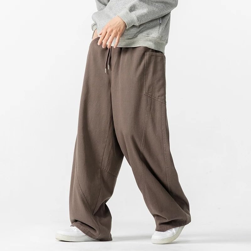 Autumn Men Harem Pants Wide-Leg Casual Harajuku Loose Cargo Pants Male Straight Streetwear Trousers2