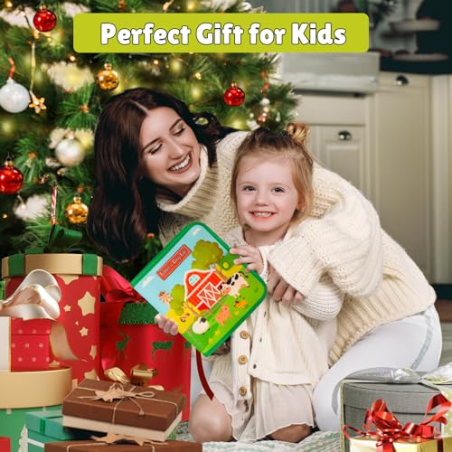 Quanquer Busy Board für Kinder Geburtstagsgeschenke, Bauernhof Beschäftigt Board Montessori Spielzeug für 1 2 3 4 Jahre Kleinkinder, Vorschule Lernaktivitäten entwickelnde sensorische (English)