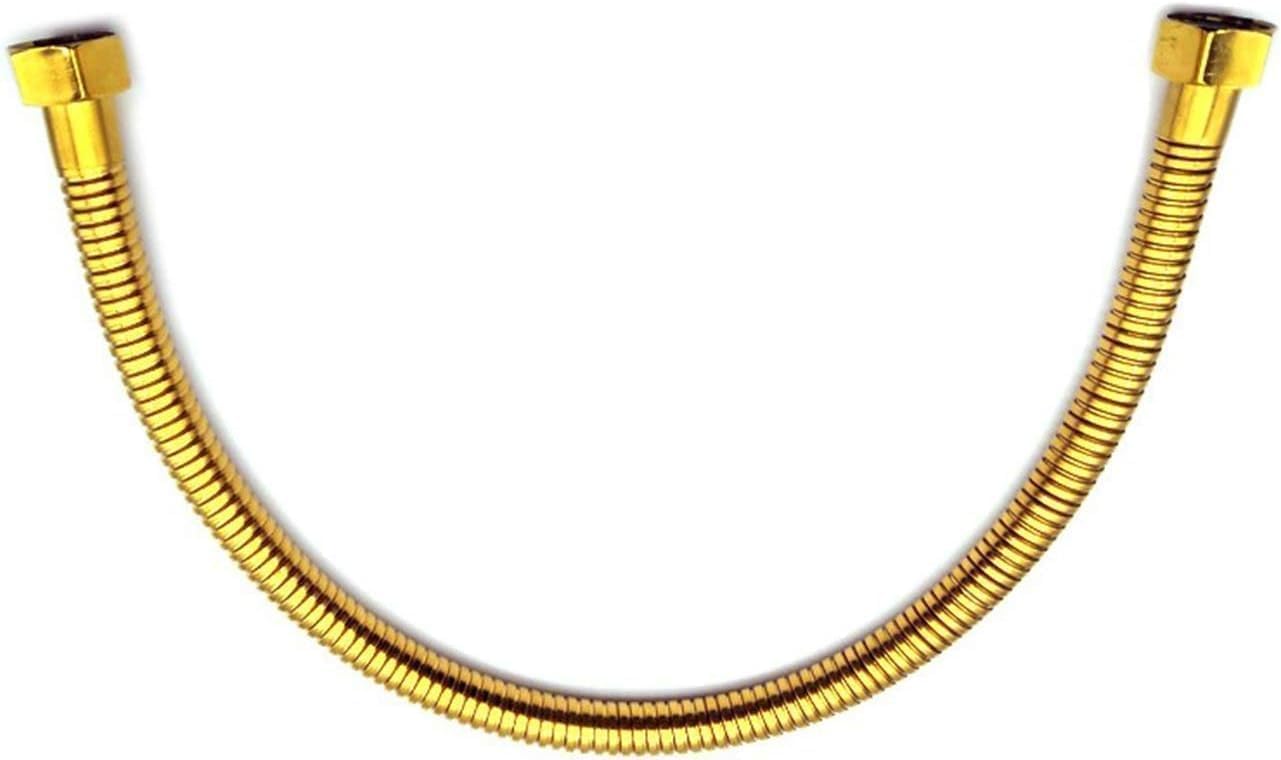 Manguera de fontanería de acero inoxidable dorado de 50 cm y conector de válvula angular, accesorios de tubería de inodoro de baño, línea de suministro de agua de 1/2 pulgada para instalación de grifo