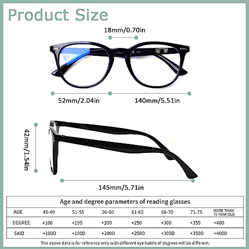 Image of Henotin 6 Pack Reading Glasses for Women Men Blue Light Blocking Stylish Computer Readers with Leather Case